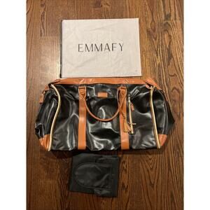 EMMAFY CARRY-ON TRAVEL SMART 3 IN 1 GARMENT BAG BLACK BROWN DUFFLE LUGGAGE